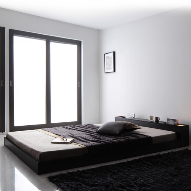 ベッド ブラック ダブル ベッドフレームのみds-2173644ベッド ダブル