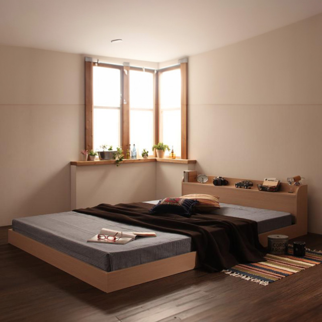 Claire クレール ベッドフレーム シングルサイズ ウォールナットブラウン フロアベッド | フロアベッド【Claire】クレール ベッドフレームのみ