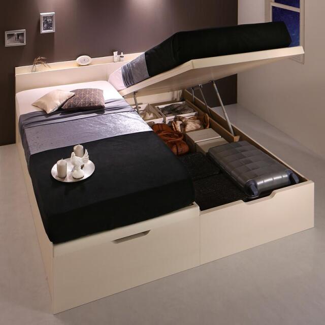 日本製 連結式 すのこ仕様 跳ね上げベッド【Naval】ナヴァル ホワイト