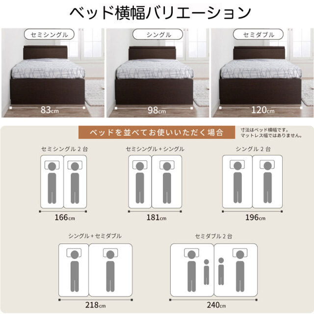 ベッド幅バリエーション