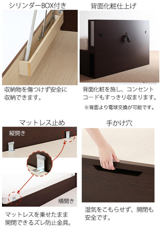 シリンダーBOX、背面化粧仕上げ