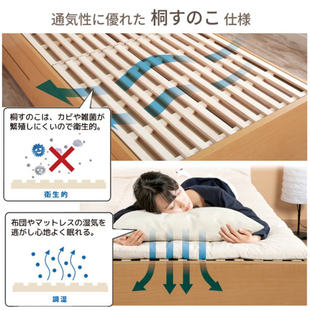 チェストベッド | 【新商品】日本製 ショート丈 すのこチェストベッド