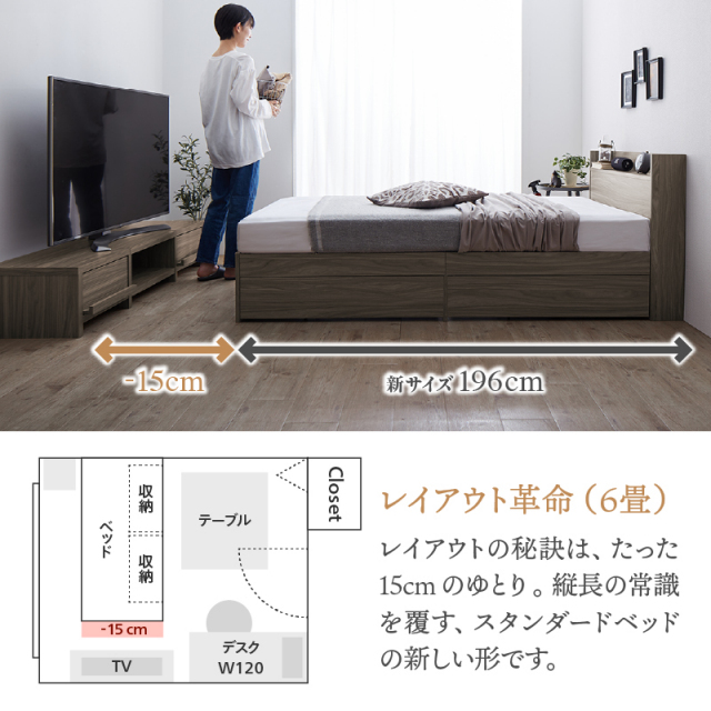 【香月 鋼司】匠モデルマットレスセミダブルベッド 収納 棚 コンセント nereru02_7.jpg?v=1729513651
