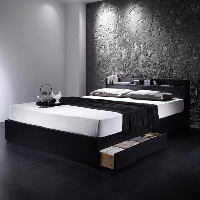 収納付きベッド【VEGA】ヴェガ ブラック