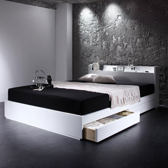 収納付きベッド【VEGA】ヴェガ ホワイト