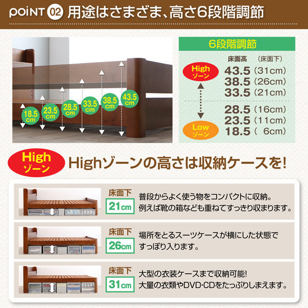 用途はさまざま、高さ６段階調節