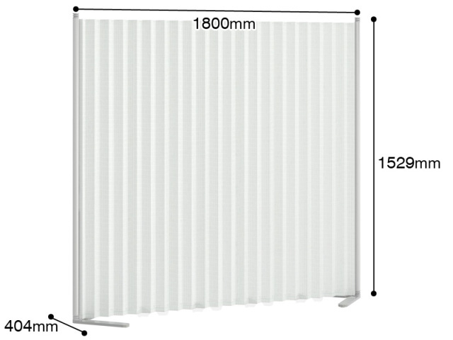トヨダプロダクツ クロスパーティション 間仕切り 衝立 防炎 消臭 ホワイト KP-1W 使用時最大寸法