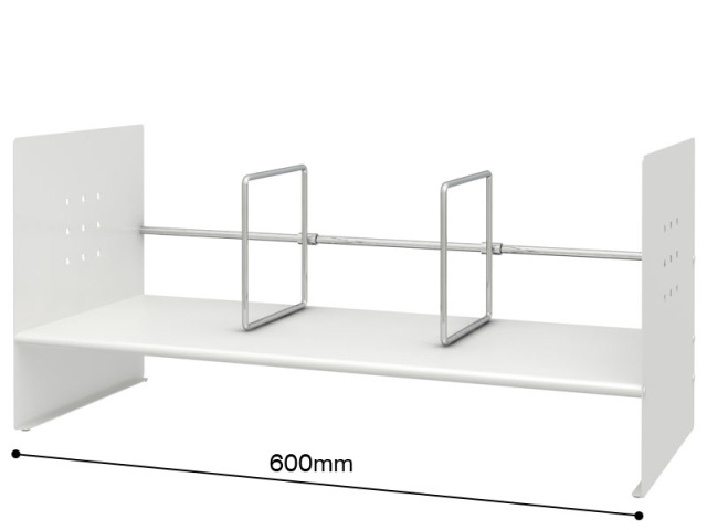 トヨダプロダクツ 本立て ブックスタンド 下部収納  幅60cm  スチール ホワイト BSS-060H 製品幅