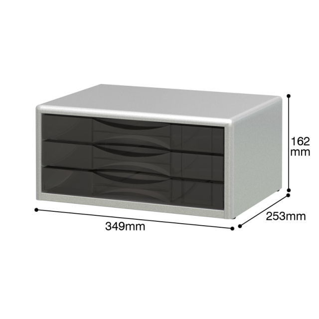 レターケース 3段 シルバー LC-03 サイズ