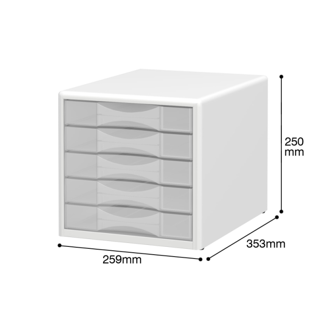 在庫限り】 レターケース5段縦型 ホワイト (LCS-05T)