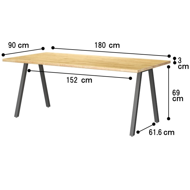 デスク天板（ラバーウッド ナチュラル） THE TABLE / スタンディングデスク × ラバーウッド ナチュラル