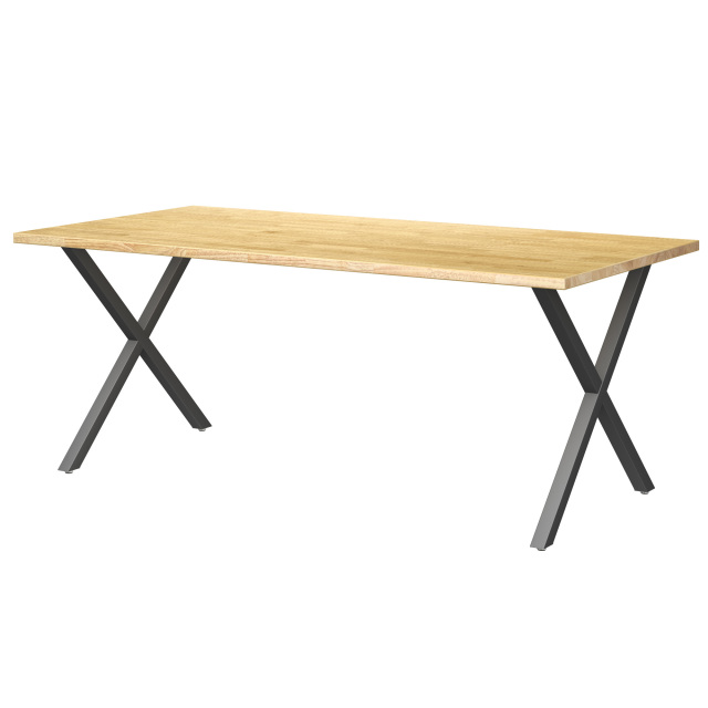 ラバーウッド無垢材　折れ脚テーブル　展示品 TSUNAGITE / ラバーウッド × スチール脚 テーブル 無垢材 国産 180cm