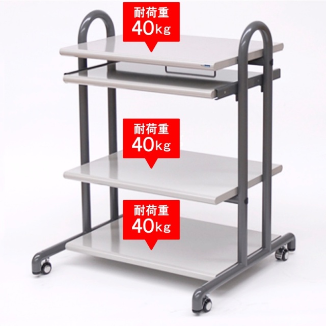 パソコンデスク キャスター付き グレー NT-100(P) 耐荷重