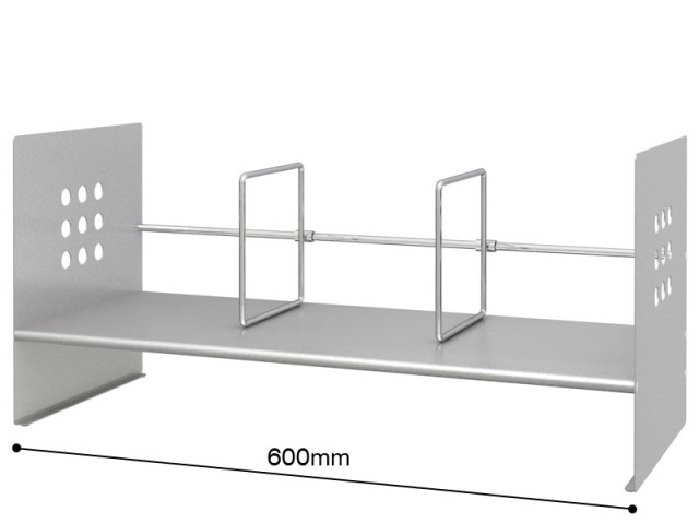 トヨダプロダクツ 本立て ブックスタンド 下部収納 幅60cm  スチール シルバー BSR-060H 製品幅