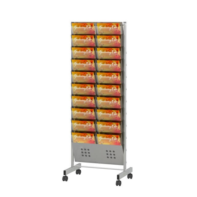 トヨダプロダクツ パンフレット カタログ スタンド 2列 段 キャスター付き グレーケース Ps 210