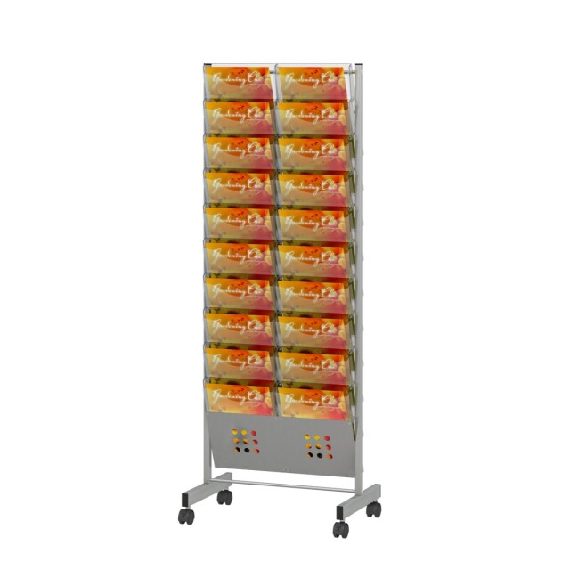 トヨダプロダクツ パンフレット カタログ スタンド 2列 10段 キャスター付き クリアケース Ps 210cn