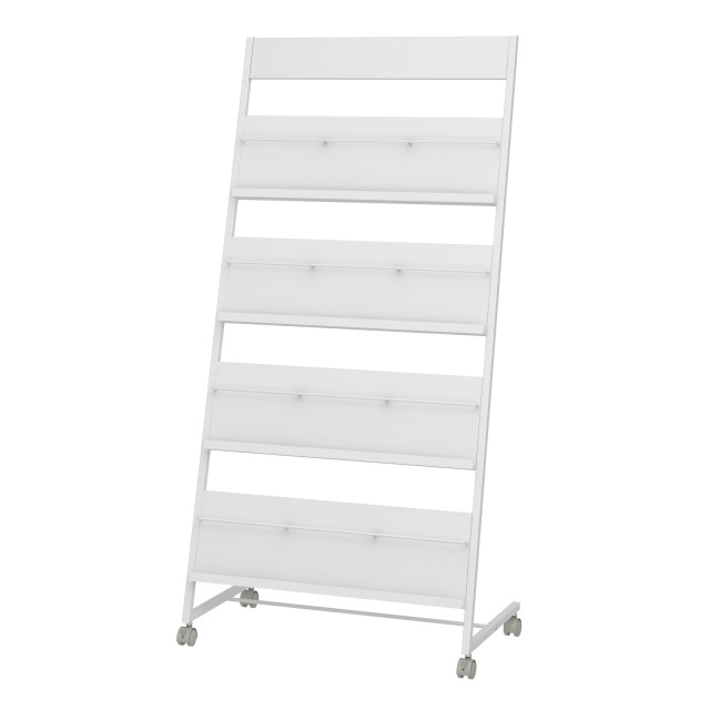 美穂 スタンド 看板付パンフレットスタンド 4段 キャスター付 (PS-740P)