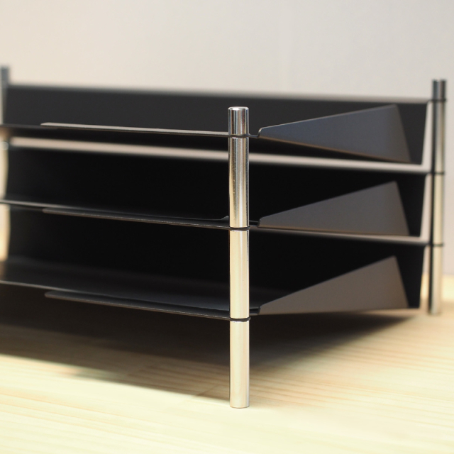 スチールトレー 3段 サテンブラック （STS-3K）