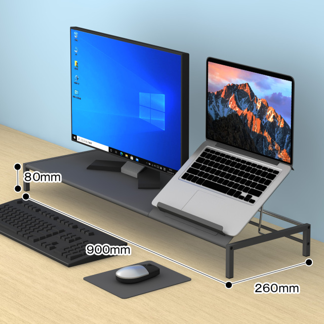 モニタースタンド TUMS-1W  ブラック 使用イメージ