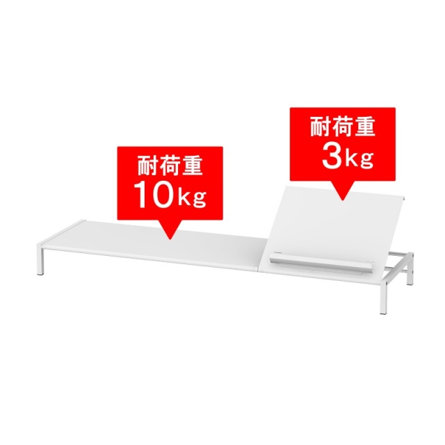 スタンド付モニター台 幅90cm ホワイト（TUMS-1W）