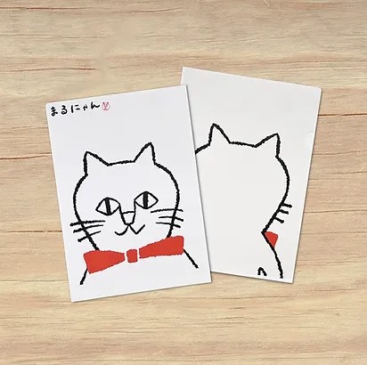 片面が半透明で見やすい【まるにゃん】クリアファイル1枚