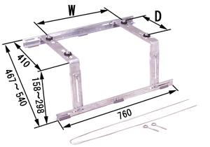 【キャッチャー/日晴金属】　C-YZG　エアコン屋根置台横置用（溶融亜鉛メッキ仕上げ）