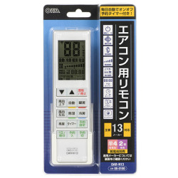 08 0100 オーム電機 Ohm Oar N13 予約タイマー付 エアコン汎用リモコン 乾電池単4形2本使用別売