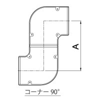 因幡電工/INABA】 PDE-90-I コーナー90°(エルボ) 1箱10個入