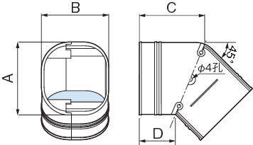 因幡電工/INABA】 SKF-140-5 スリムコーナー平面45°1箱5個セット