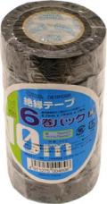 【オーム電機/OHM】DE19106K ビニールテープ  0.2mm19mm×10m　 黒色　6巻パック