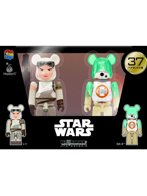 Happyくじ STAR WARS 37. レイ/BB-8  BE@RBRICK ベアブリック 100%set