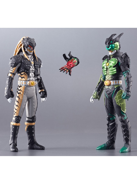 プレミアムバンダイ限定ソフビ ライダーグリードコレクションEX ウヴァ&カザリ 重塗装版 plus アンク