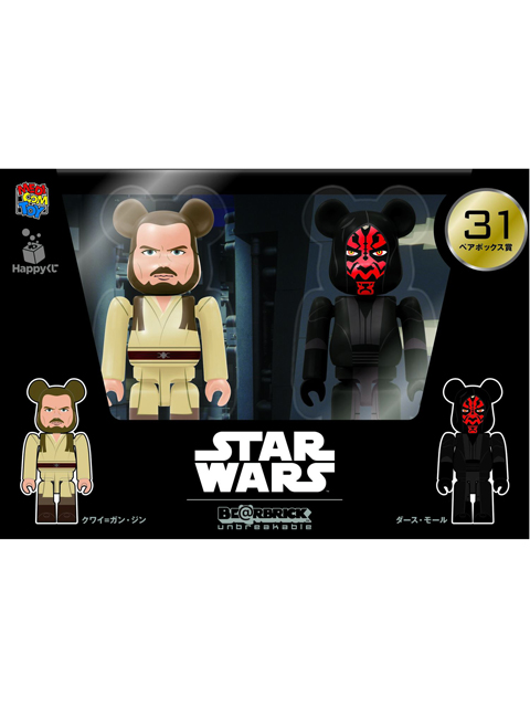 Happyくじ STAR WARS 31.クワイ＝ガン・ジン/ダース・モール  BE@RBRICK ベアブリック 100%set