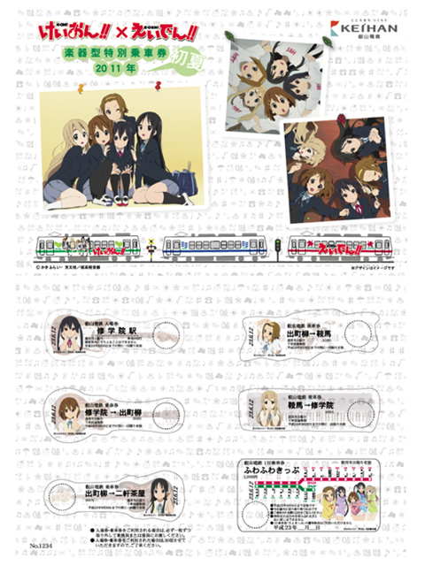 けいおん!!×えいでん!! 楽器型特別乗車券 2011年初夏