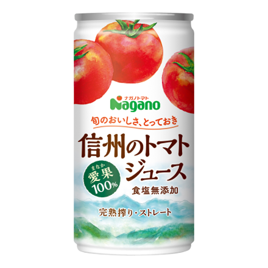 ナガノ　信州のトマトジュース　食塩無添加　190ｇ【賞味期限2027年08月18日またはそれ以降】
