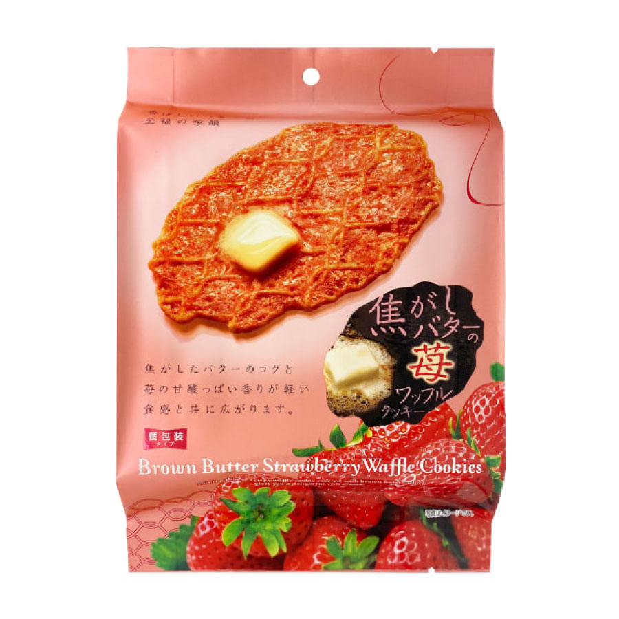 MDH　焦がしバターの苺ワッフルクッキー　8枚