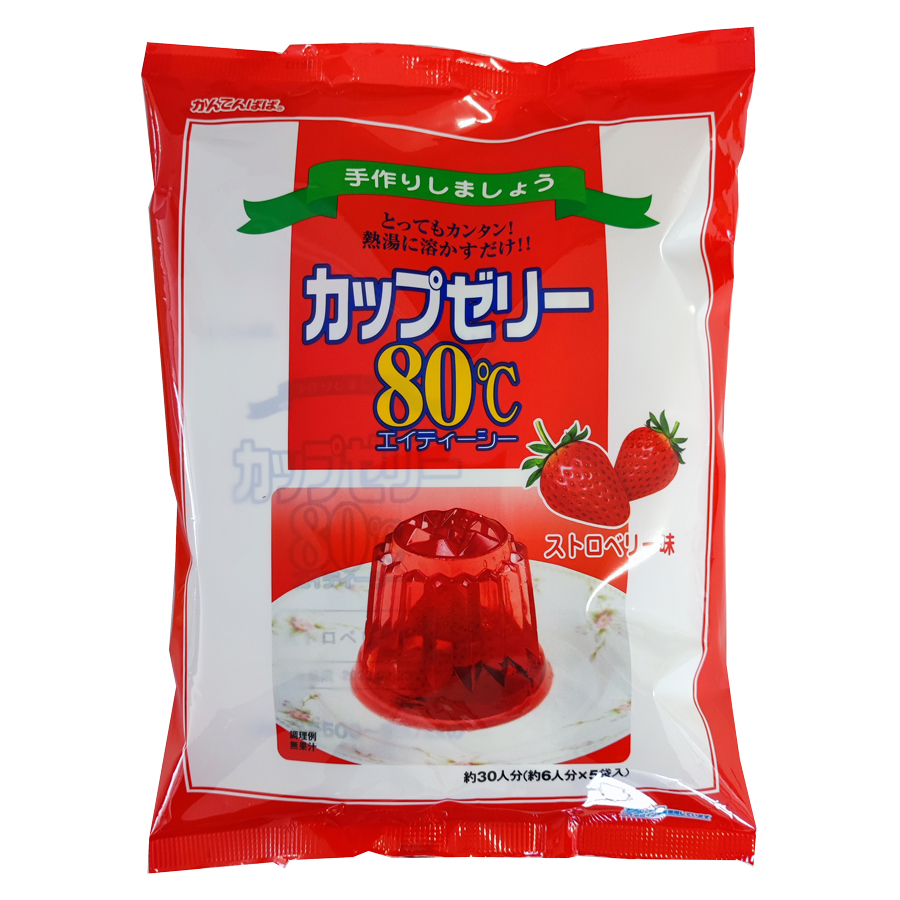 【春夏限定】かんてんぱぱ　カップゼリー80℃　ストロベリー　(100ｇ×5袋）