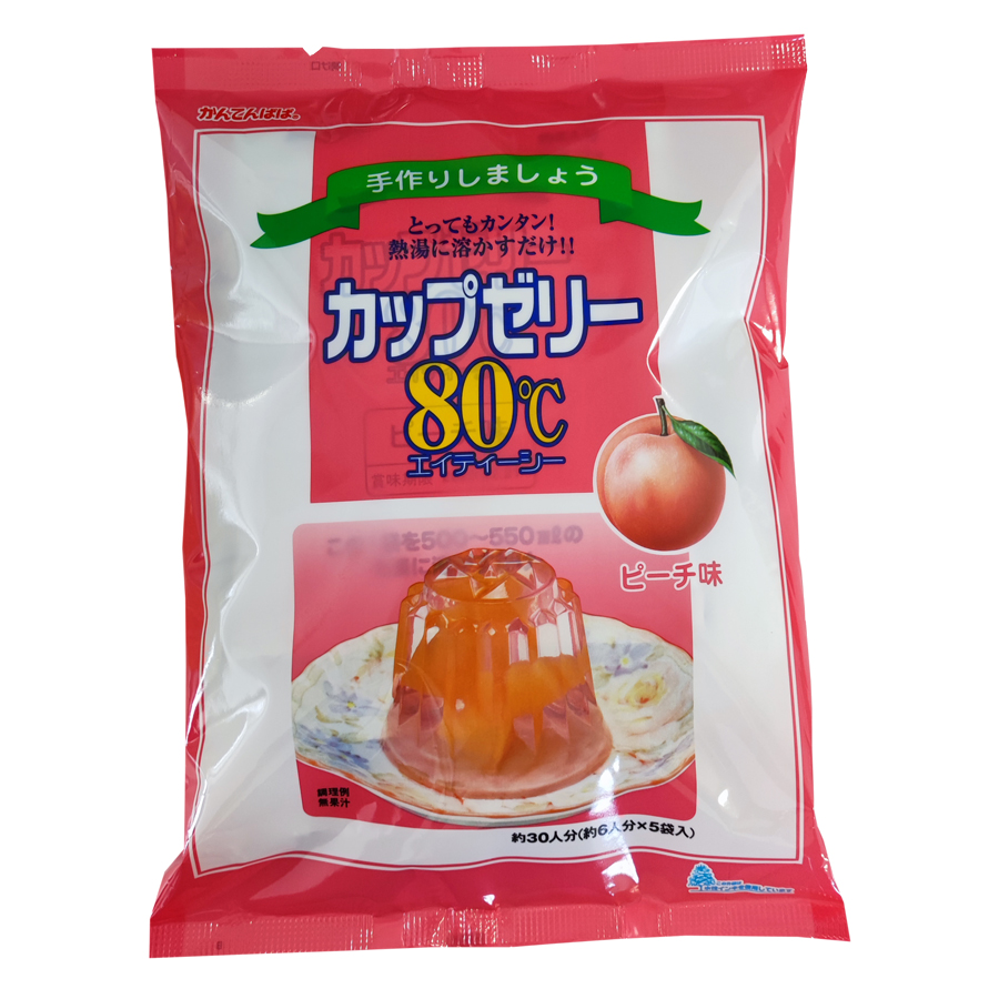 かんてんぱぱ　カップゼリー80℃　ピーチ味　(100ｇ×5袋)