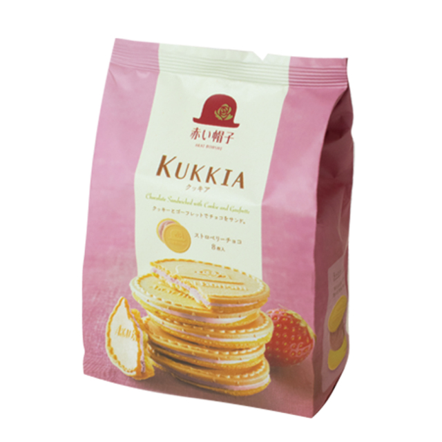 赤い帽子 クッキア ストロベリーチョコ 8枚|珈琲・紅茶とお菓子パン