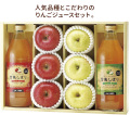 【AT129　全国送料一律660円（税込）】青森サンふじ王林りんごジュースセット　サンふじ・王林Mサイズ各3玉、ジュース1L各1本