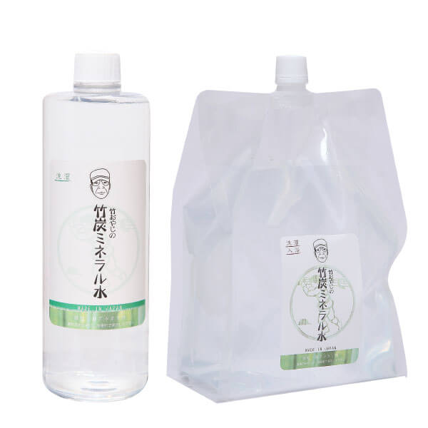 竹炭ミネラル水（無香料）セット（500mlボトル＋詰替用2000ml）