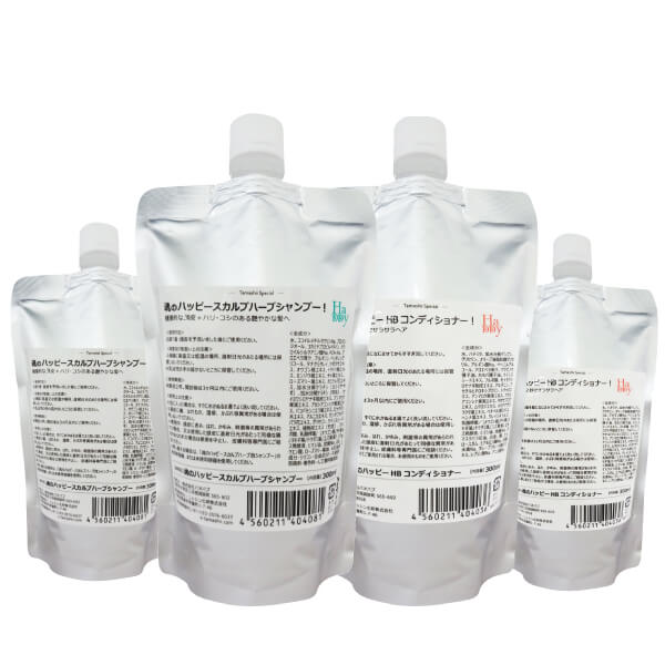 ニコニコセット：魂のハッピーシャンプー（無香料）300ml＋魂のHBコンディショナー（ローズ）300ml