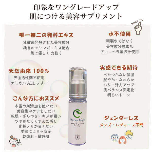 美容液 発酵 モリンガブライトセラム（無香料）3本 セット 完全無添加