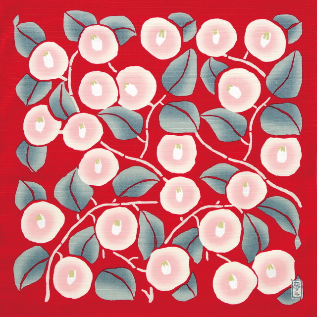 風呂敷　綿小風呂敷 約48cm 竹久夢二 つばき Furoshiki 【International shipping OK】
