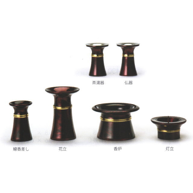 仏具セット きずな 緑 6具足 真鍮製 | 通販の花屋「フラワーショップ 