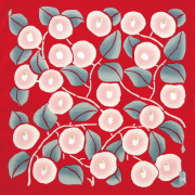 風呂敷　綿小風呂敷 約48cm 竹久夢二 つばき Furoshiki 【International shipping OK】