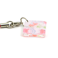 お名前ストラップ　ジャパネスクストラップ　金魚白