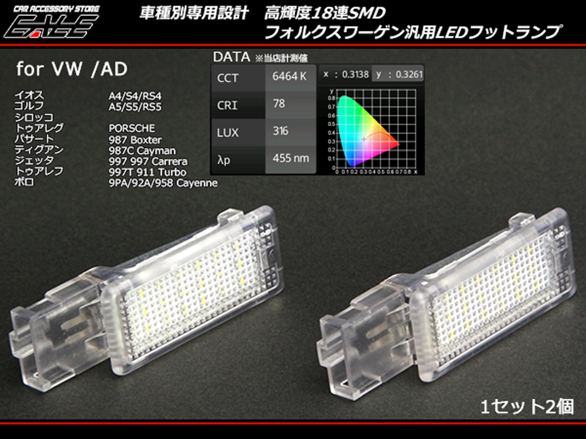 LEDインテリアランプ フットランプ ポルシェ カイエン 9PA 92A 958 ボクスター 987 ケイマン 997 カレラ ターボ R-135-1 【メール便可】