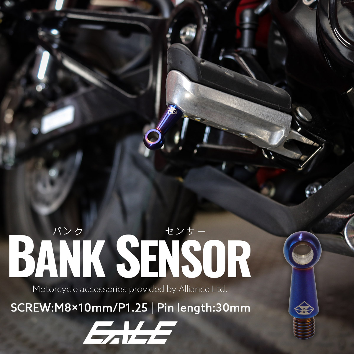 30mm バンクセンサー ネジ M8×10mm P1.25 補修 交換用 ドレスアップにも 焼きチタン色 1個売り S-1059 【メール便可】