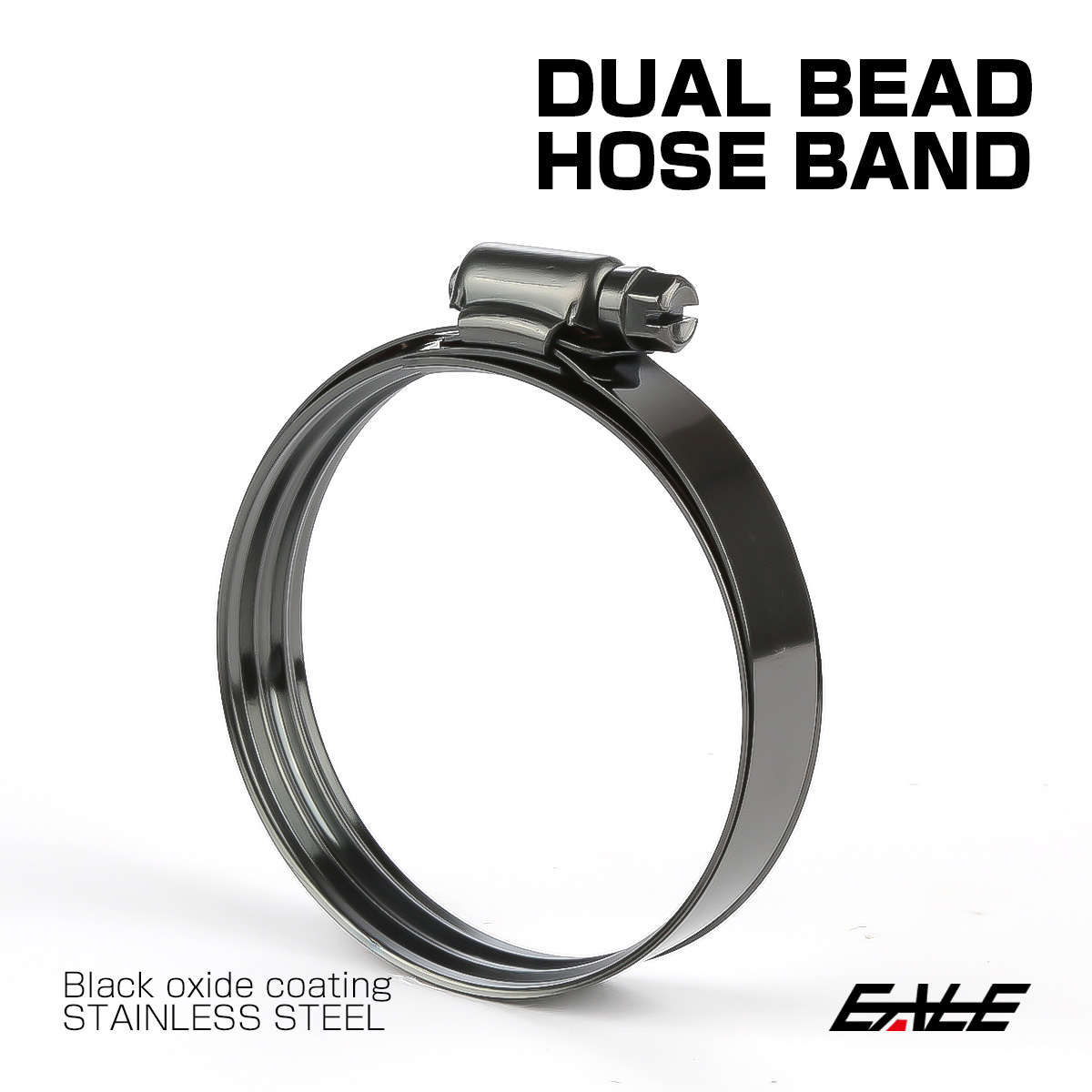 ホースバンド ステンレス デュアルビード 37-102mm ブラック ホースクランプ 8サイズ S-1293-1300【メール便可】